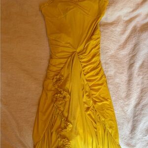 Chic High-Low Yellow Dress